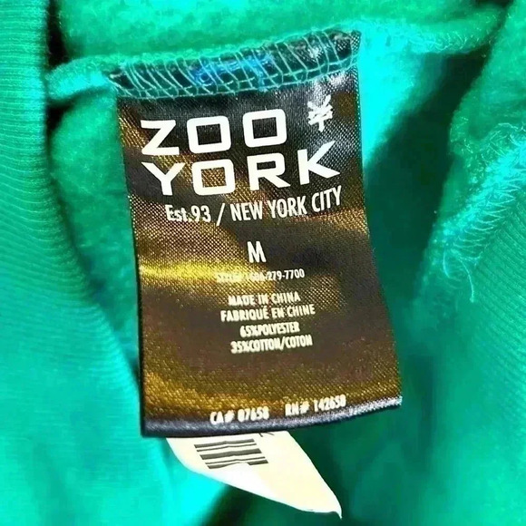 Zoo  York Medium Hooded Sweater Embroidered Long Sleeve Soft Cotton Blend Color - Picture 6 of 7